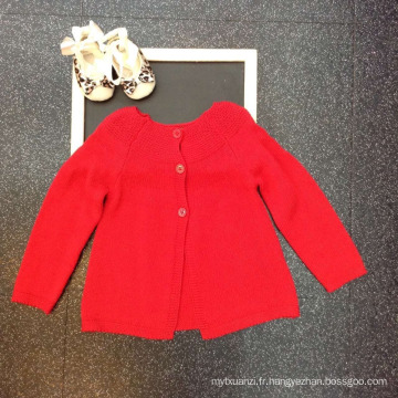 cardigans rouge nouveau design filles pull modèle cardigan tricot en gros enfants cardigan rose foncé de stock